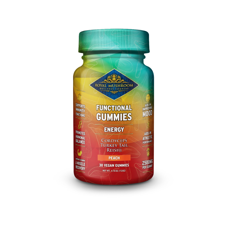 Energy Mushroom Mix Gummies Peach Flavor 30 ct - Green Planet