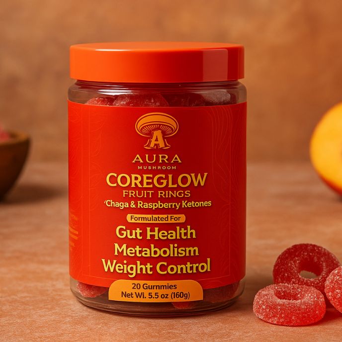 COREGLOW Fruit Rings - Chaga & Raspberry Ketones | Aura Mushroom