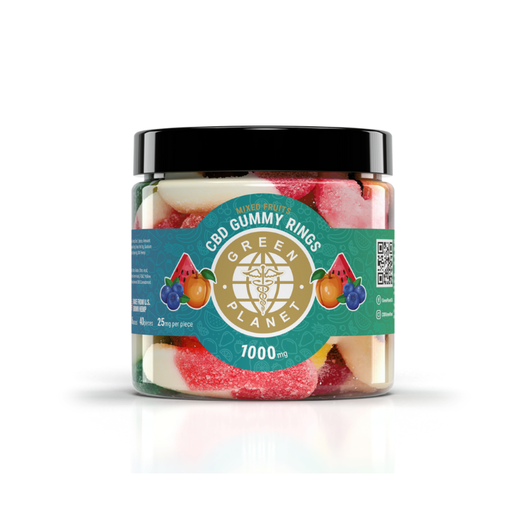 CBD Watermelon Gummy Rings 1000Mg - Green Planet
