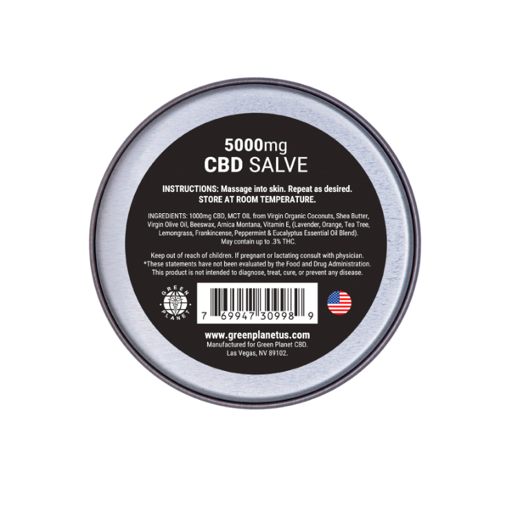 Pain Relief Salve 5000Mg CBD 4 Oz. back label