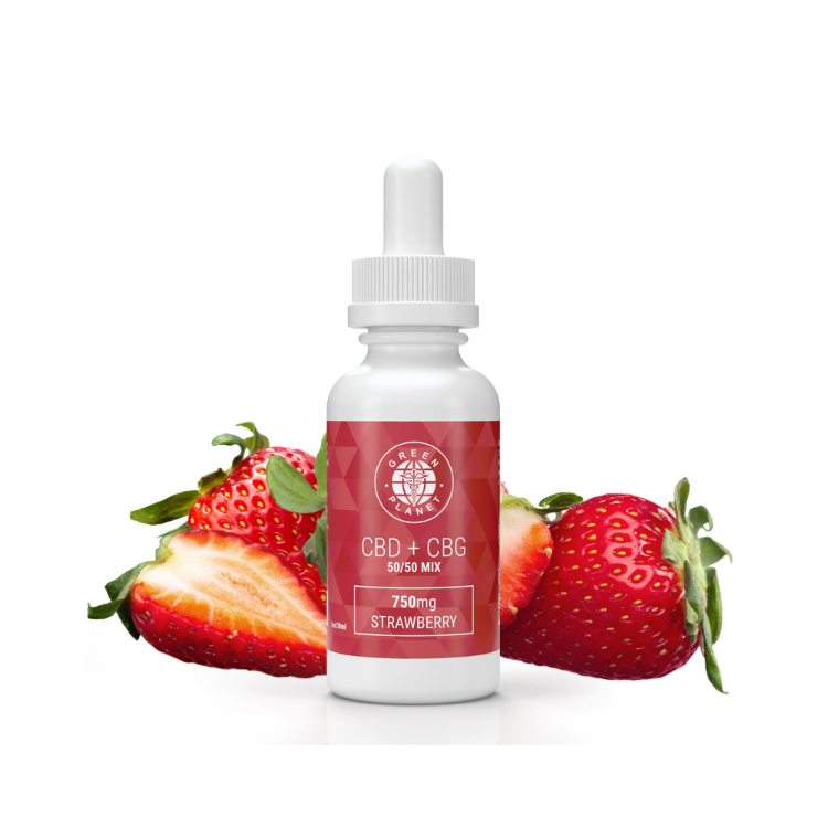 CBD + CBG 750Mg/1500Mg 50/50 Mix Strawberry Flavor 30ml Green Planet CBD + CBG 750Mg/1500Mg 50/50 Mix Strawberry Flavor 30ml Green Planet