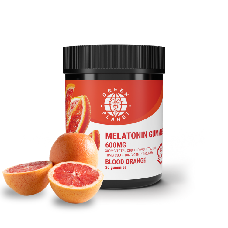300mg CBN + 300mg CBD Gummies – Blood-Orange Sleep Support – Green