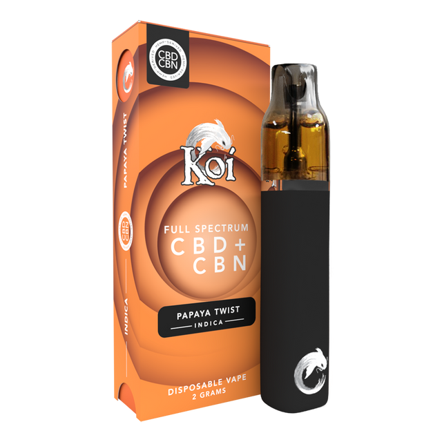Koi - Full Spectrum CBD + CBN Disposable Vape Pen - Papaya Twist 2g Indica - Green Planet