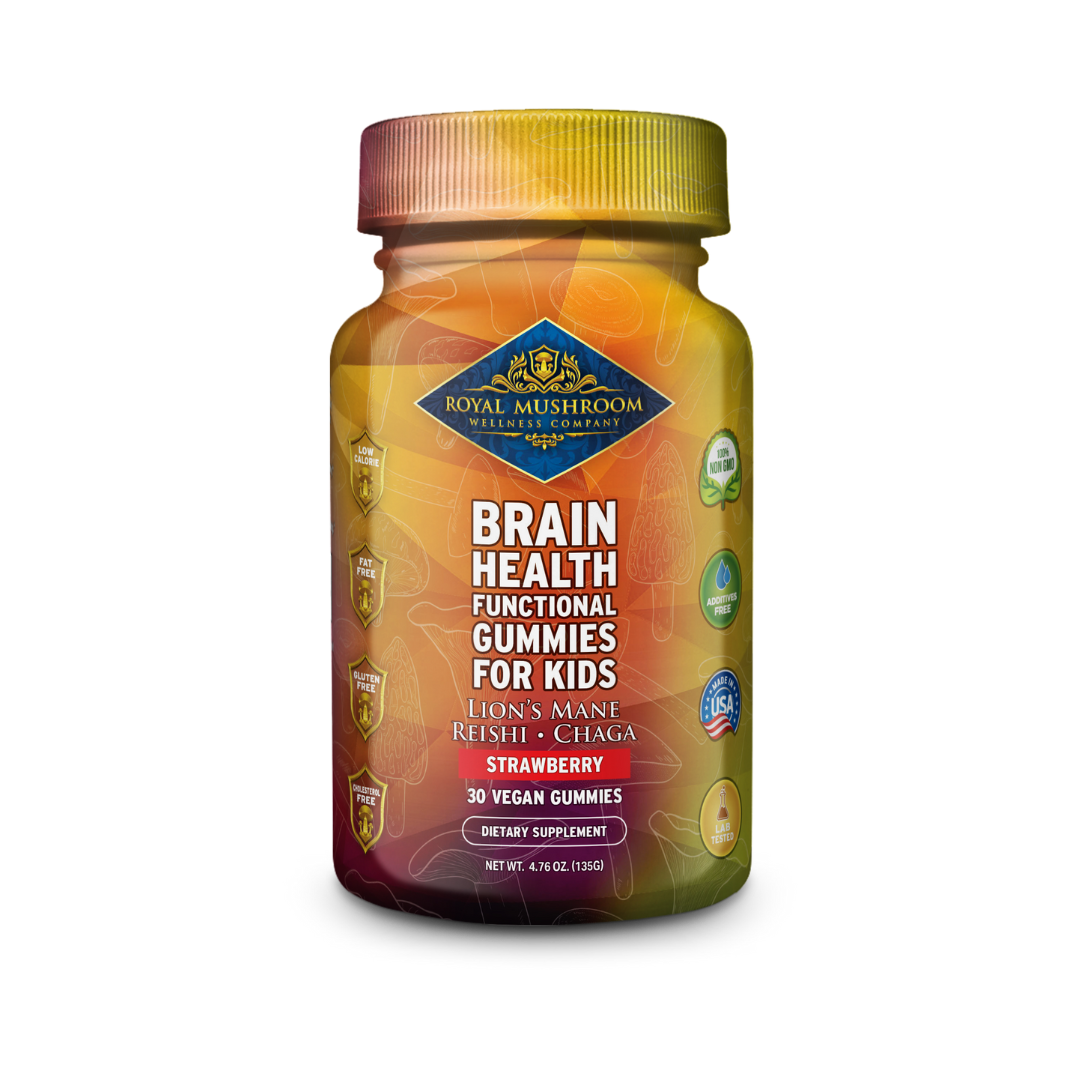 Brain Health Mushroom Mix Gummies For Kids Strawberry Flavor 30 Ct - Green Planet