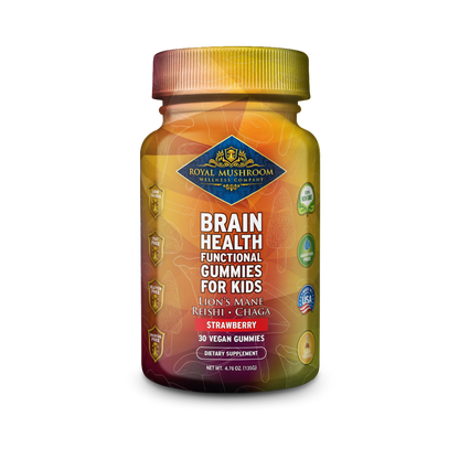 Brain Health Mushroom Mix Gummies For Kids Strawberry Flavor 30 Ct - Green Planet
