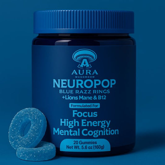 NEURO BlueRazz Rings - Lions Mane & B12 | Aura Mushroom
