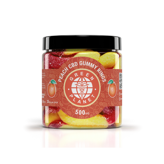Peach Gummy Rings 500Mg CBD - Green Planet
