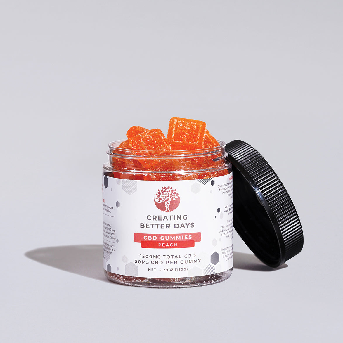 Peach CBD Gummies 1500 MG Jar - Green Planet