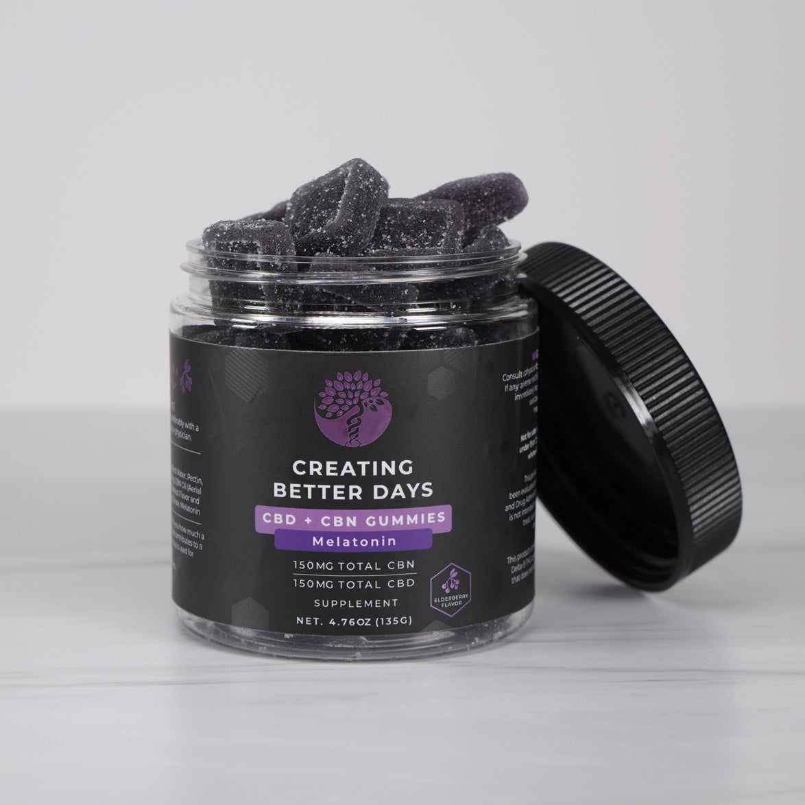 Elderberry Melatonin CBD + CBN Gummies 300 MG Jar - Green Planet
