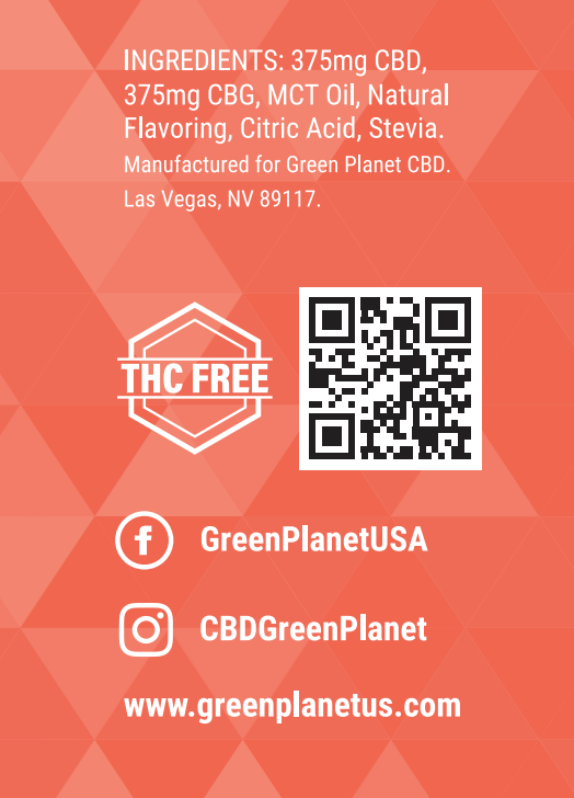 CBD + CBG 750Mg/1500Mg 50/50 Mix Peach Flavor 30ml