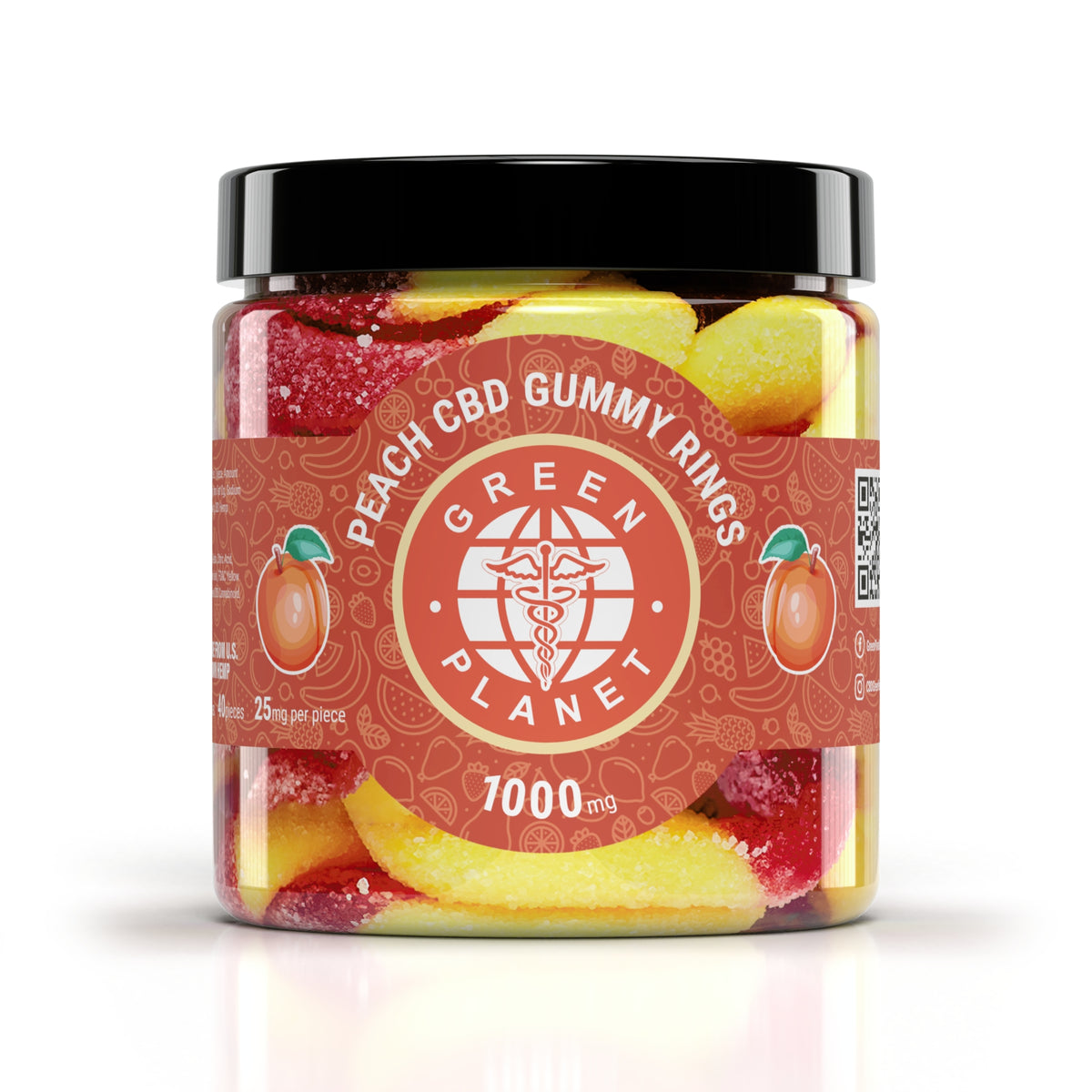 Peach Gummy Rings 500/1000Mg CBD