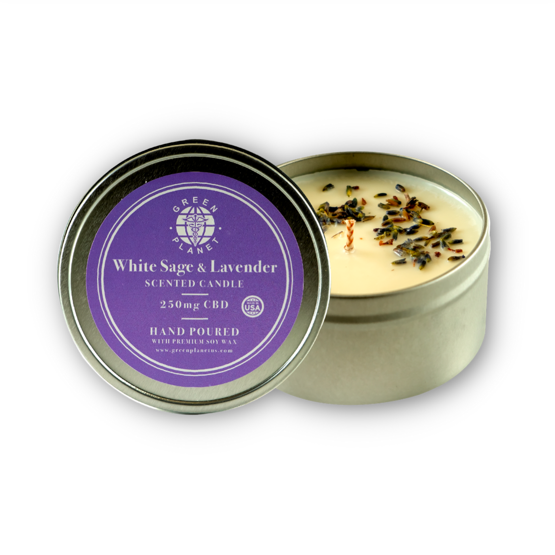 Aromatherapy CBD Candle White Sage & Lavender